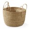 Casafield Set of 3 Braided Seagrass Baskets with Jute Handles - Natural, Woven Storage Basket Planters, Boho Decor for Entryway, Living Room, Bedroom
